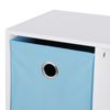  6 Cube Cubby Storage Shelf Organizer Stackable Cabinet w/3 Bins White/Blue