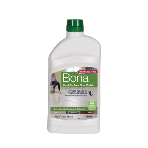 Bona Multi-Surface Floor Polish - 32 fl oz - High Gloss Shine - 32 oz covers 500sq ft of flooring - for use on Stone, Tile, Laminate, and Vinyl Floors