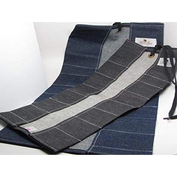 UJ Ramelson Tool Roll Holder, Durable Rollable Roll-up Hanging Pocket Pouch for Chisels, Hammers, Gouges, and More (2 Piece - 34 Pockets, Denim)