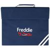 Personalised Racing Car Name School Book Bag (Navy)