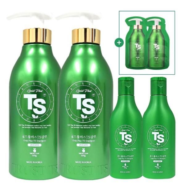 [TS Shampoo] TS Gold Plus TS Hair Loss Shampoo 2 x 500g + 2 x 100g + 2 x 6g