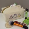 'Cute Kawaii Penguins' Canvas Wash Bag/Makeup Case (CS00036601)
