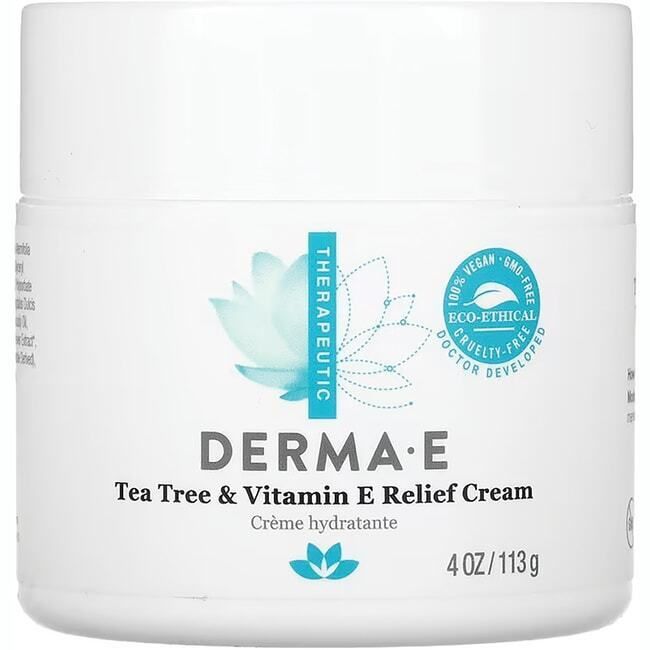 Derma E Tea Tree & Vitamin E Relief Cream 4 oz Cream