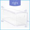 Plastic Food Storage 6 Pack Clear Container Bin with Handles for Organizing Kitc