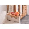 Uwenkjie Pine Wood Rotating Armrest Tray - Foldable Rectangular Sofa Armrest Table, Clamped On, Burnt Color