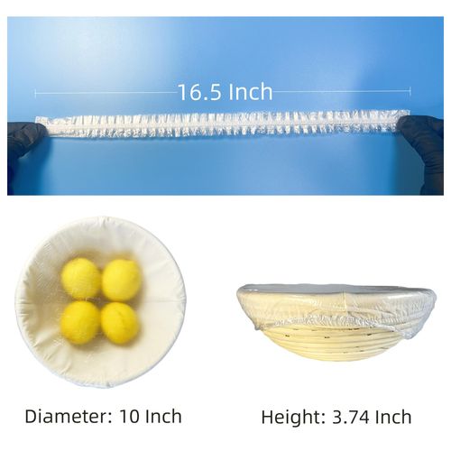 100pcs Plastic Bowl Covers Bread Proofing, Length 16.5" Diameters 10.5" Fits bowls under 10", Shower Caps Sourdough Bread Baking Supplies accessories, Sourdough Proofing Covers, BPA Free, Food Grade