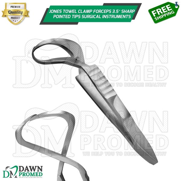 Jones Towel Clamp Forceps 3.5″ Sharp Pointed Tips Veterinary Surgical Instrument