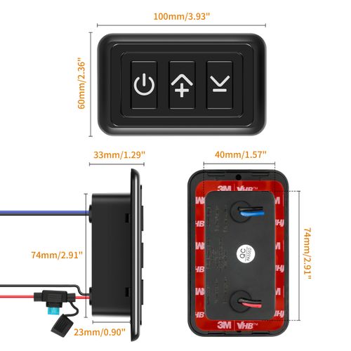 RVZONE 12V Dimmer Switch | 12-24 Volt High Side PWM Dimmer RV Light Dimmer for RV Light LED Interior Lights LED Light Fixture, Halogen, Incandescent, Used for RV, Auto, Camper, Trailer Van Truck, Boat
