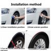 MASO 2Pcs Universal Car Side Fender Wheel Eyebrow Arch Rubber Protector Mudguards,Black,1.5M