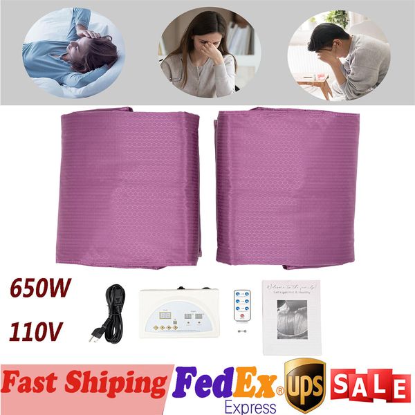 Portable Sauna Blanket Infrared Sauna Blanket with Sleeves & Remote Control