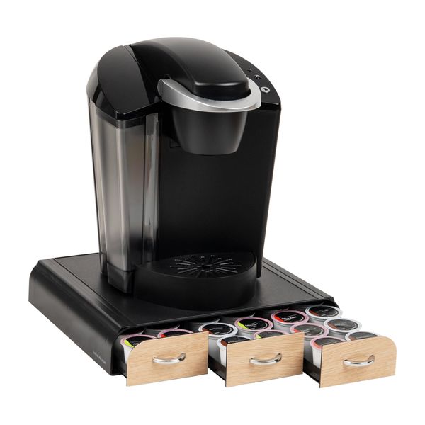 Mind Reader Coffee Pod Organizer, 13.5"L x 12.25"W x 2.5"H, Brown