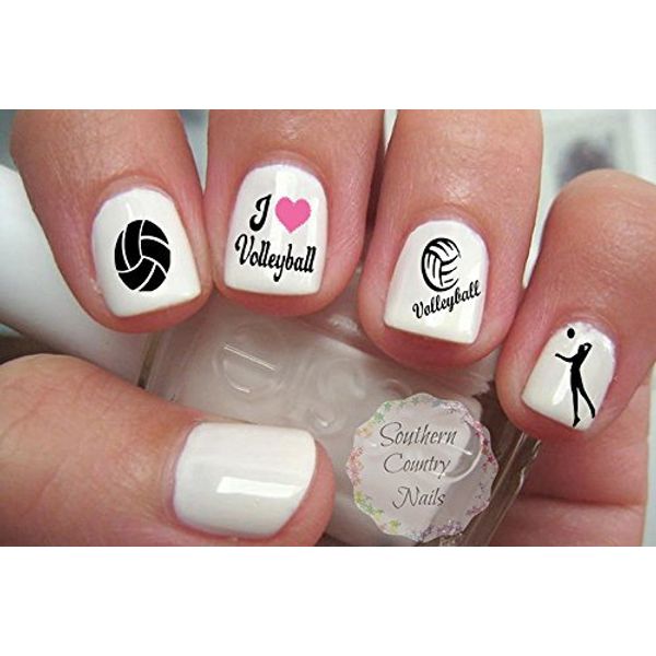 40 Sports Volleyball Nail Art Designs Decals