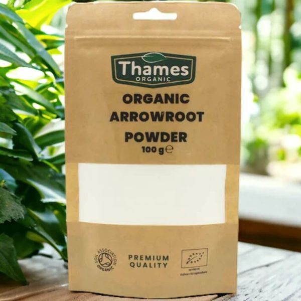 Organic Arrowroot Powder 100g - Arrowroot Flour, Starch Non-GMO Thickening Agent - No Additives or Preservatives - Vegan, Certified Organic - Perfect for Baking and Cooking - Thames Organic