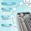 KOHEEL Dental Tools with Metal Case, 8 Count Teeth Cleaning Tools Set, Remove Plaque, Oral Care Hygiene Kit & Toothpicks Pocket Set, Reusable Dental Floss Picks Kit, Tooth Picker