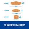 Nexcare Heavy Duty Flexible Fabric Bandages, Assorted Sizes, 30 Count, Latex-Free, Durable Adhesive Bandages for First Aid and Wound Care