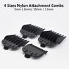 4 Pieces Professional Hair Clipper Guards, Black Nylon Attachment Cutting Guides Combs Fits Most Wahl Full-Sized Hair Clippers(3/6/10/13mm, Black)