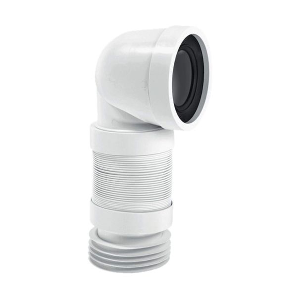McAlpine WC-CON8F 90 Degree Flexible WC Connector, White