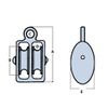 32MM Awning Pulley with Double Cast Sheave and Fixed Round Eye