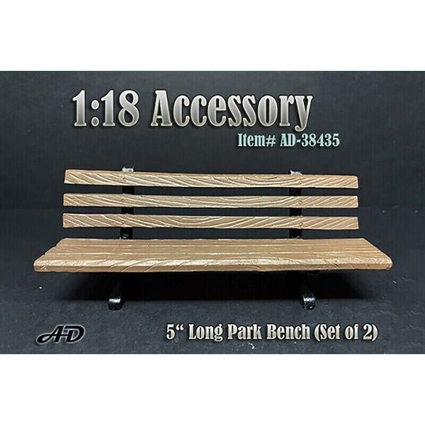 2 Long Park Bench American Diorama 38435 1:18 5"