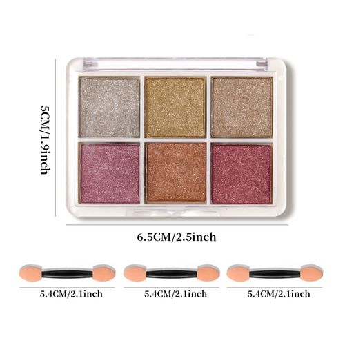 Mirror Powder Solid Nail Powder 6 Colors Palette Mirror Nail Powder Nail Art Resin Gel Nail Metallic Nail Powder with Tips (Metallic)