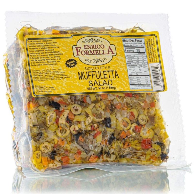 Enrico Formella Mild Muffuletta Salad - Gluten Free Italian Olive Mix ...