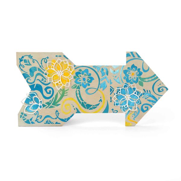 Sizzix 661341 Thinlits Plus Die, Floral Swirls by Katelyn Lizardi, Weiß