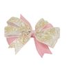 Gold Flowers & PinkHair Bow