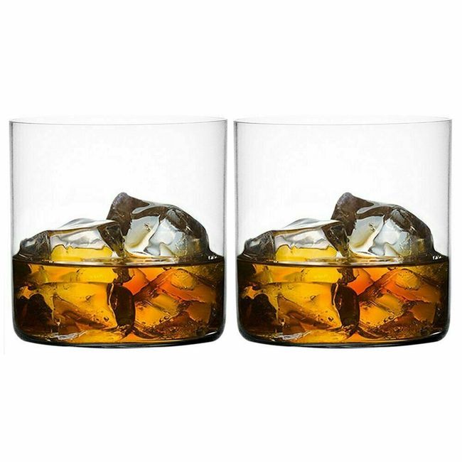 Old Fashioned Whiskey Glass Set of 2 Glasses 2 Ice Ball Molds, 2