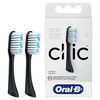 Oral-B Clic Toothbrush Replacement Brush Heads, Deep Clean Extra Soft, Black, 2 Count