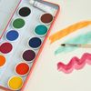 Stockmar opaque paints - 12 colours + opaque white + brush + mixing palette