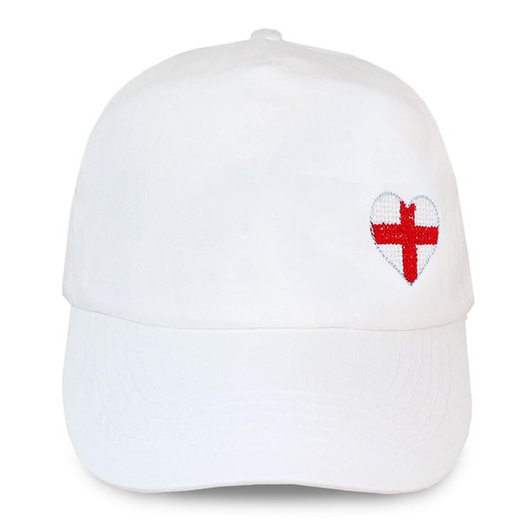 TeddyT's Women's England Heart Flag Baseball Cap Hat White