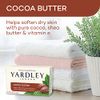 Yardley London Moisturizing Bath Soap Bar Cocoa Butter, Helps Soften Dry Skin with Pure Cocoa, Shea Butter and Vitamin E, 4.0 oz Bath Bar, 1 Soap Bar