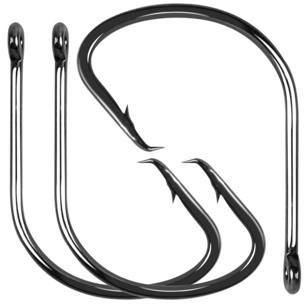 Fishing Circle Hooks Strong High Carbon Steel Offset Catfish Fishing Hooks for Bass Trout Freshwater Saltwater #6 100pcs