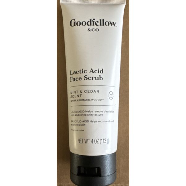 Good Fellow & CO Lactic Acid Face Scrub. Mint & Cedar Scent, 4 OZ