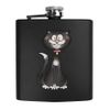 6oz (170ml) 'Black & White Cat' Pocket Hip Flask (HP00015225)