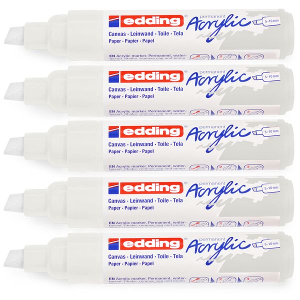 Acrylic Marker edding e-5000 Breed Verkeerswit | Pack of 5