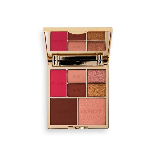 Revolution Pro, True Love Eye & Face Palette, Face Blusher/Bronzer/Highlighter, x4 Eyeshadow Pans, 7 Pan Multi-Use Makeup Palette, Matte & Shimmer Finish, Medium - Dark Skin Tones