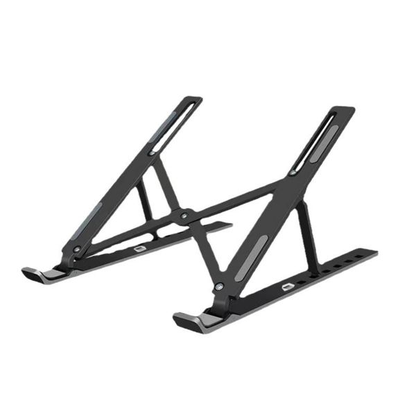 Vnvnvnv Adjustable Laptop Stand - Ergonomic design, 6 levels of adjustment, Premium ABS silicone construction, Portable and foldable Portable and lightweight, Suitable for all laptops (black)