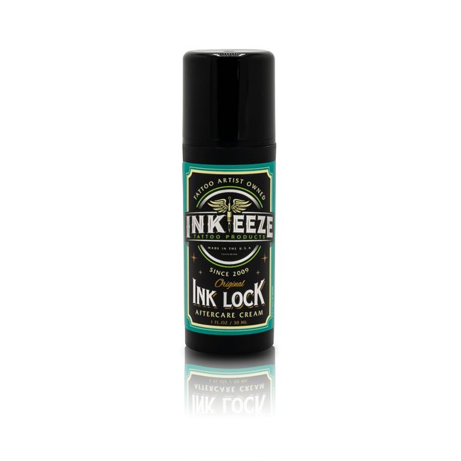 INK-EEZE Ink Lock Tattoo Aftercare Cream for Tattoo Enthusiast, Non-Ointment, Essential Ingredients, Vegan, Made in USA, Coconut, 1oz