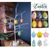 Easter White Twig Birch Table 59cm Tree Easter Eggs Party Hanging Decorations (6Pcs Easter Eggs Only)