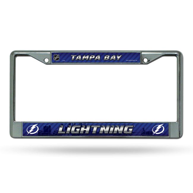 Rico Industries NHL Tampa Bay Lightning Standard Chrome License Plate Frame , 6 x 12.25"