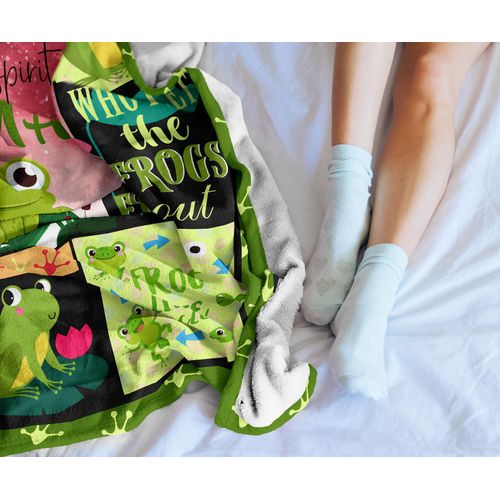 QOJUYO Frog Gifts for Women/Men Throw Blanket 60"x50", Frog Themed Gifts for Frogs Lover