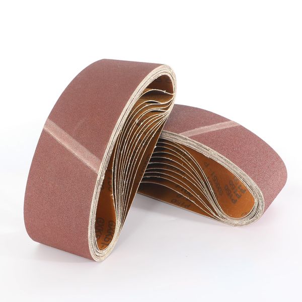 WooZuu 12PCS Sanding Belt 75 x 533mm, Abrasive Sandpaper Belts 150 Grit for Metal, Wood, Wall, Furniture, 3 x 21inch Belt Sander Polishing and Grinding