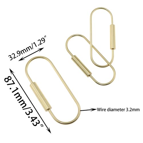 DGZZI 2PCS 86x33mm Brass Simple Key Lanyard Locking Key Chain Ring Keychain Hanging Ring Practical Handicrafts Key Ring Organiser