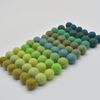 100% Wool Felt Balls - 1.5cm - 100 Count - Green Colours