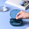 New Double-layer Retainer Storage Case with Belt Chewing,Removal Tool,Cleaning Brush,Built in Mirror Orthodontic Retainer Case,Mouth Guard Case,Denture Case