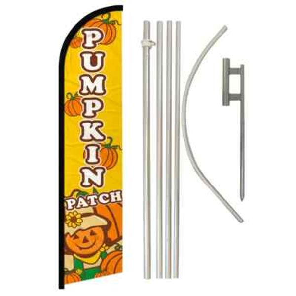 Pumpkin Patch Windless Banner Swooper Advertising Flag Kit Halloween Pumpkins