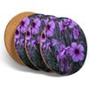 4 Set - Purple Geranium Flowers Coasters - Kitchen Drinks Coaster #13069