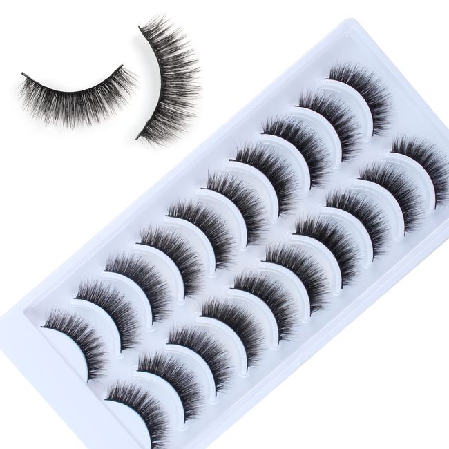 Natürliche Falsche Wimpern, Künstliche Natürlicher Look Lange Verlängerung Volumen Weich Dicke Fake Lashes Handgefertigte Wiederverwendbare Wispy Flauschige Make-up Wimpern Set