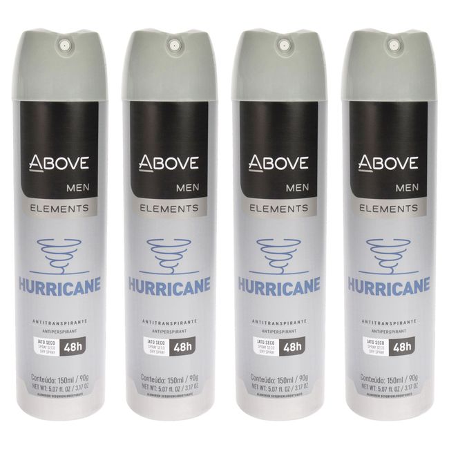 ABOVE Elements Hurricane - 48 Hour Antiperspirant for Men - 4 Pc Deodorant Spray